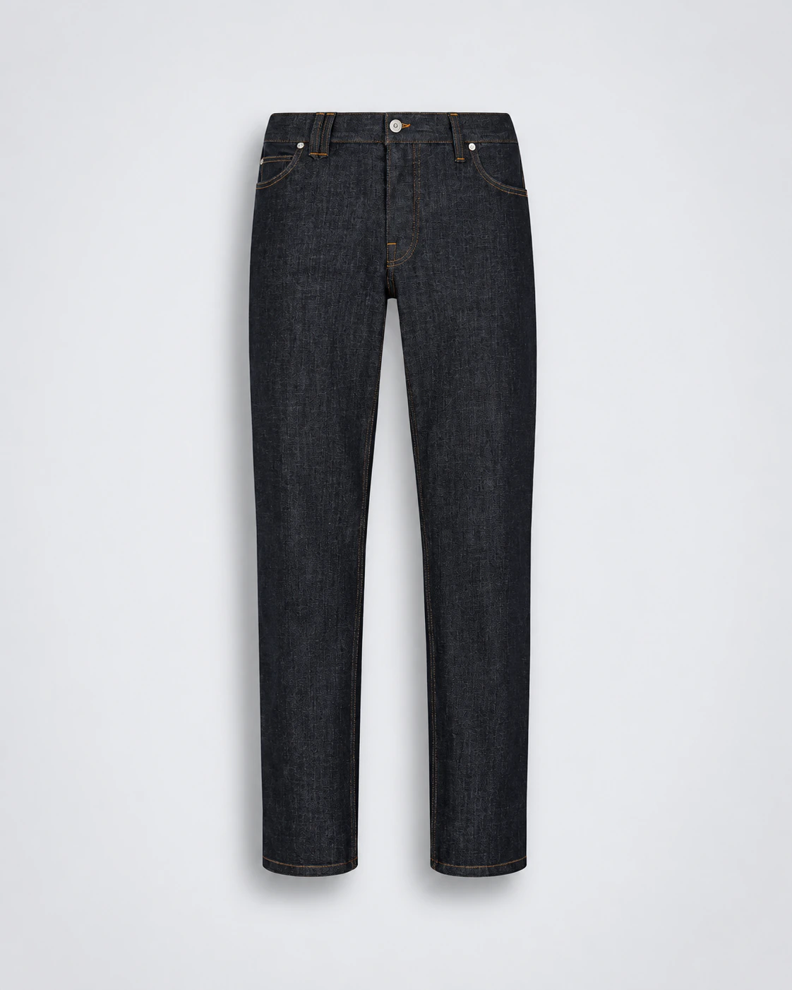 Deep indigo bespoke jeans with a clean tailored fit